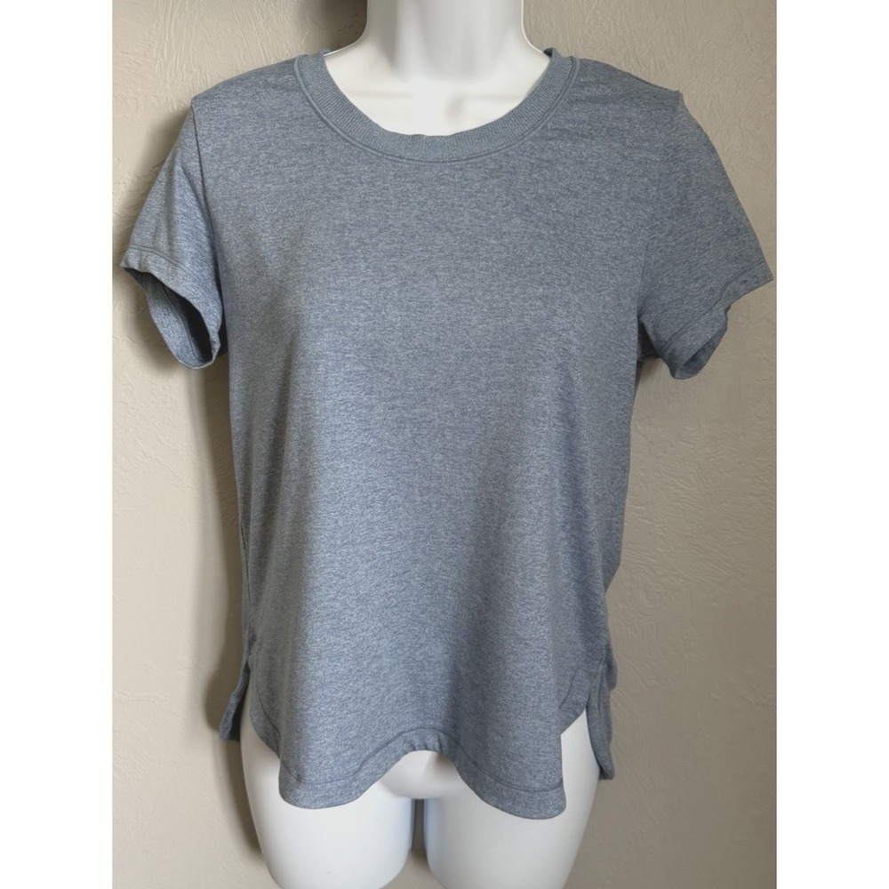 Athleta Uptemo Tee Shirt Womens Size Small Blue Short Sleeve Stretch Active Top